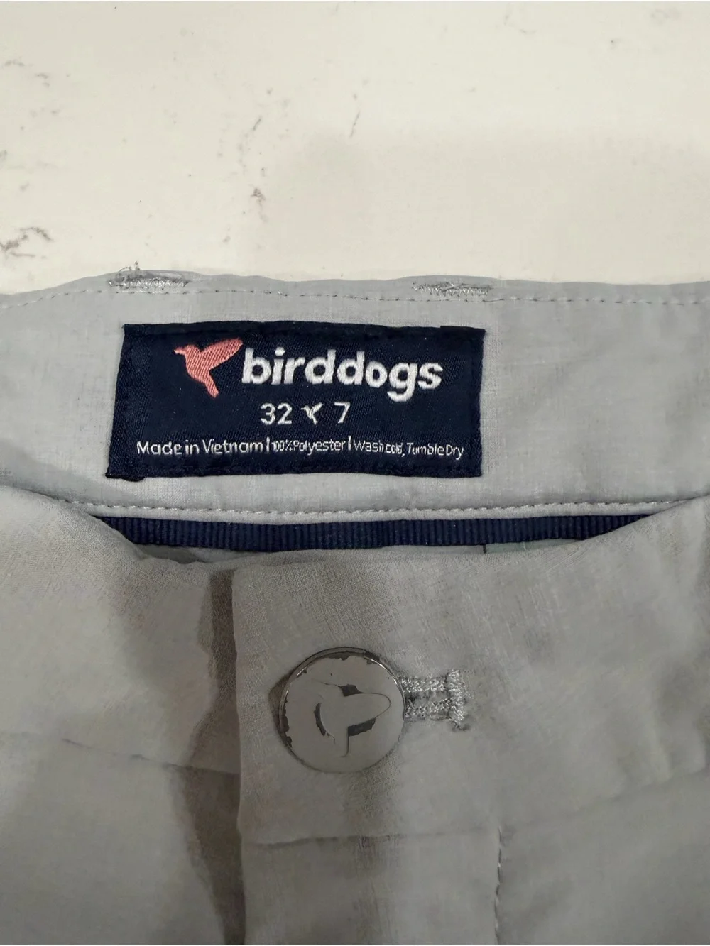 Birddogs Men’s Light Gray Flat Front Golf Shorts - 32